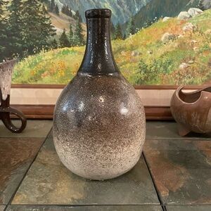 Handcrafted Speckled Brown Ombré Ceramic Vase